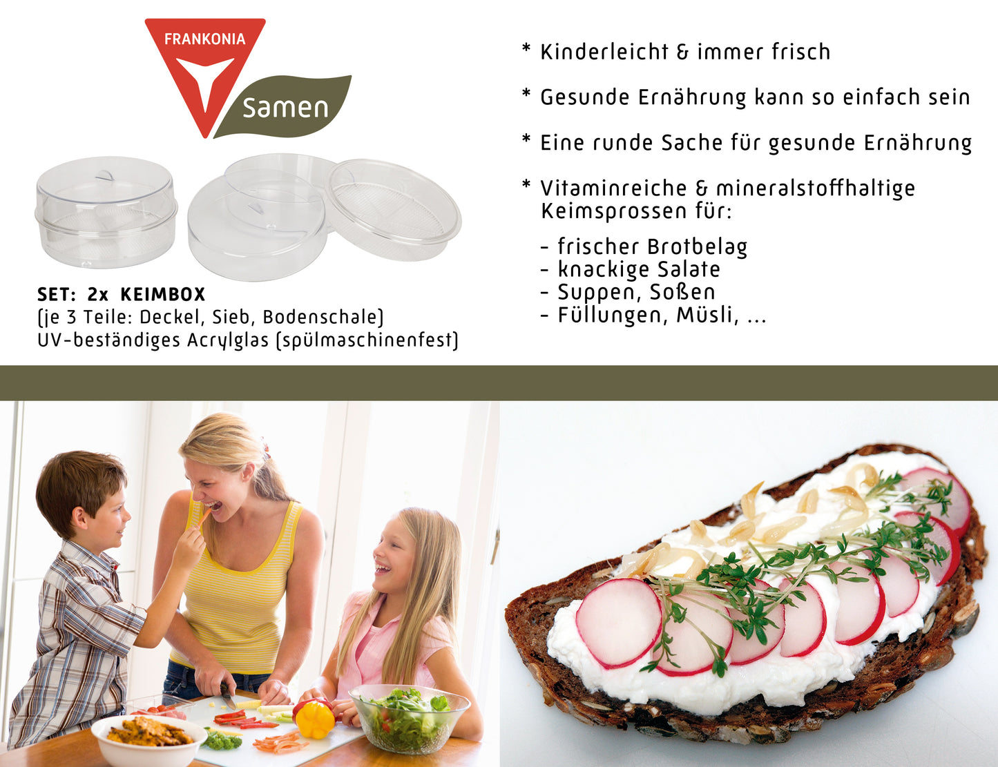 Set: 2x Keimbox Sprossenbox Anzuchtset für Keimsprossen