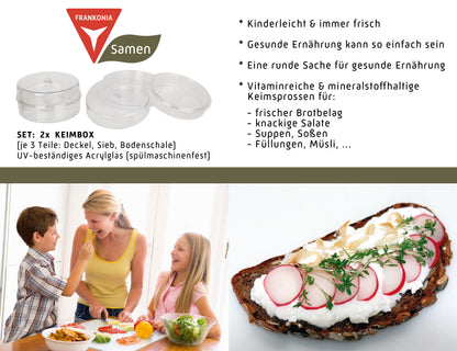 Set: 2x Keimbox Sprossenbox Anzuchtset für Keimsprossen